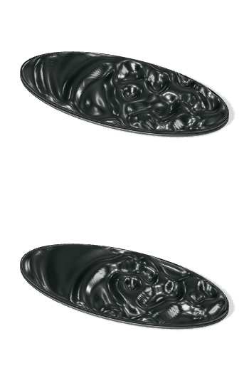 Two dark liquid surfaces with different held ridge patterns after the same interval